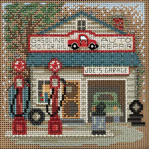 Joe's Garage Beaded Counted Cross Stitch Kit Mill Hill 2016 Buttons & Beads Spring MH141614 Main Street Series