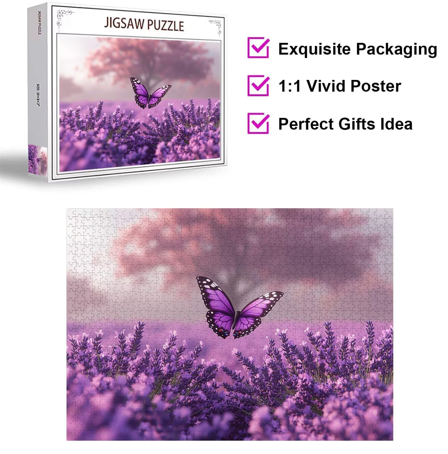5000 sztuk puzzli dla dorosłych gry rodzinne, lawendowy motyl n-815