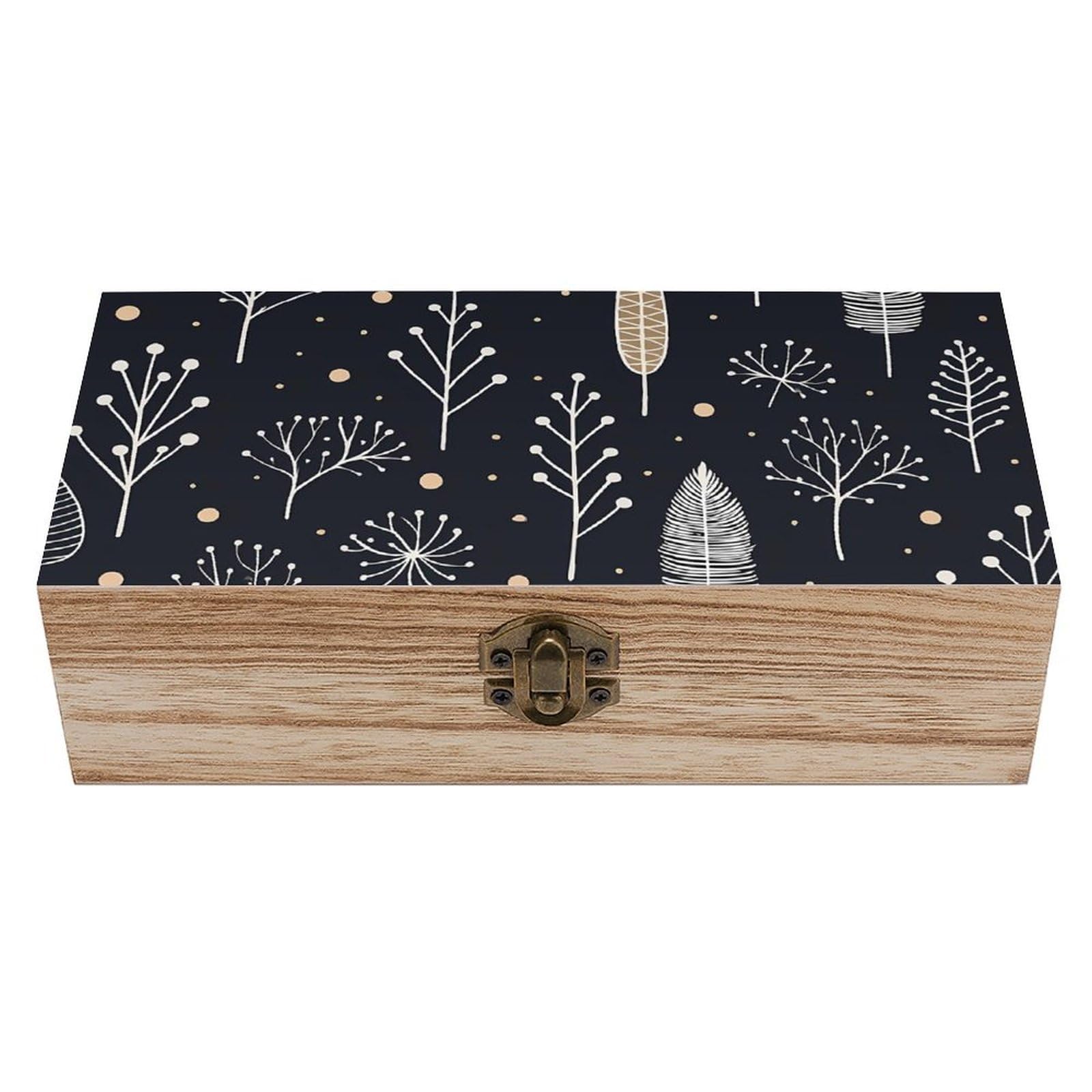 HLBSDM Modern Abstract Trees Retro Wooden Storage Box Jewelry Art Gift Boxs Decorative Keepsake Boxes