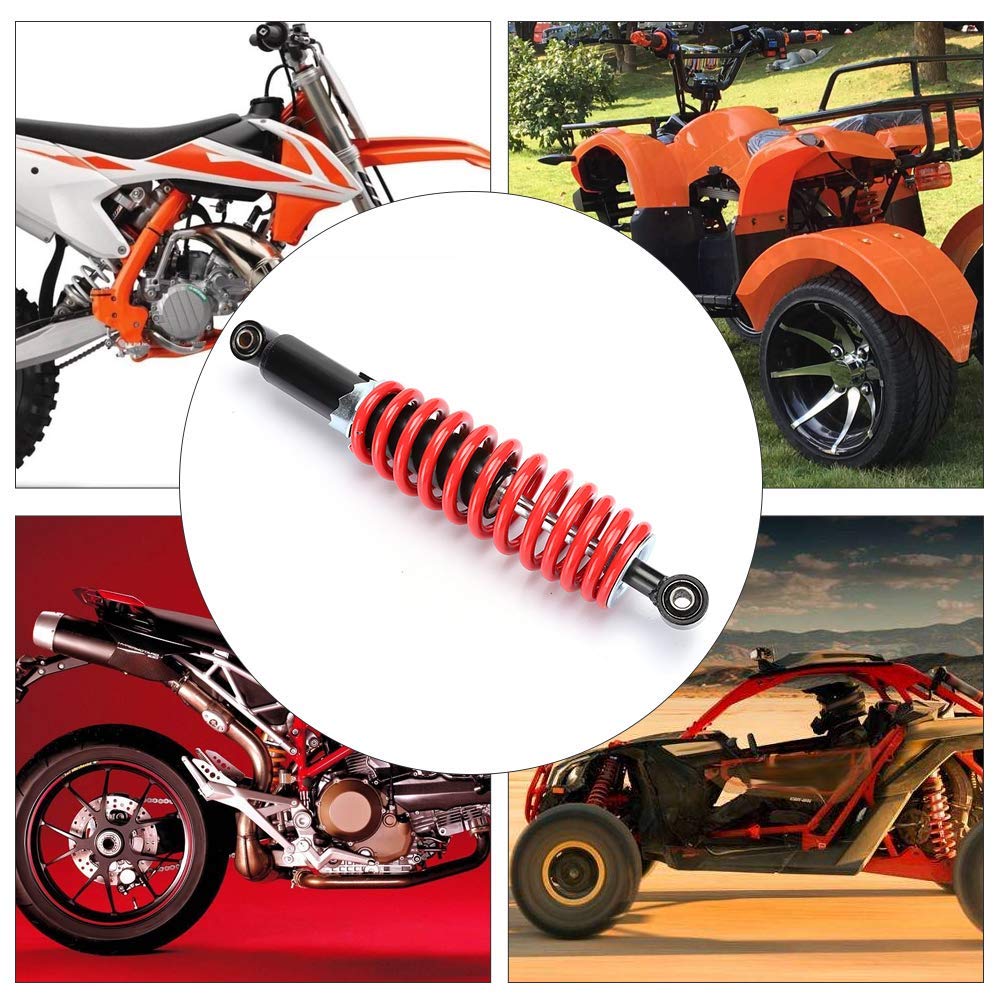 Aramox Tylny amortyzator motocyklowy, uniwersalny amortyzator, 350 mm, 13,8 cala, pasuje do Quad, Dirt Bike, ATV