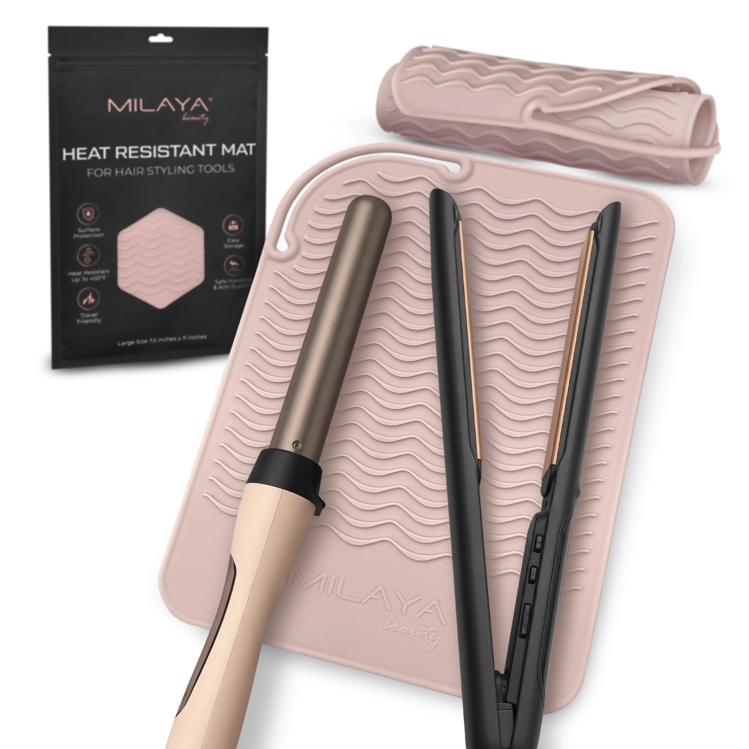Esterilla profesional grande de silicona resistente al calor para todas las planchas de cabello, rizador, almohadilla alisadora, plancha para cabello plano, herramientas para el cabello,