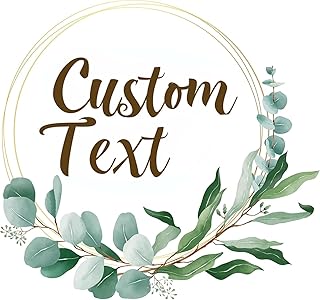 Personalized Custom Stickers Labels for Wedding Favors Birthday, Business Logo Customized Sticker.Waterproof, Fade & Heat Resistant and Cold Resistant. Pack of 100 to 1000. (Wreath 1,1.5 Inch)