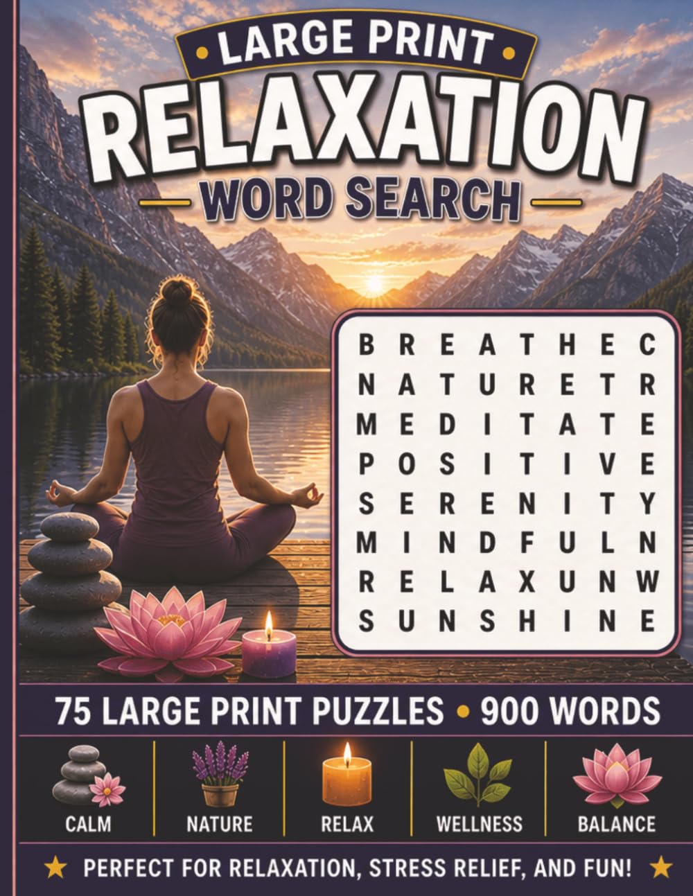 Large Print Relaxation Word Search