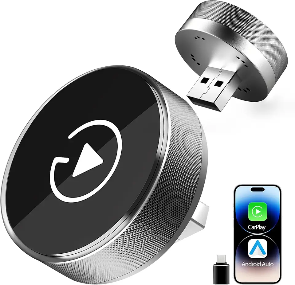 Adaptador CarPlay sem fio 2 em 1 para Apple iPhone e Android, Plug & Play, conexão automática, sem latência, 2026 Upgarde converte dongle Carplay com fio para adaptador de carro sem fio para iPhone