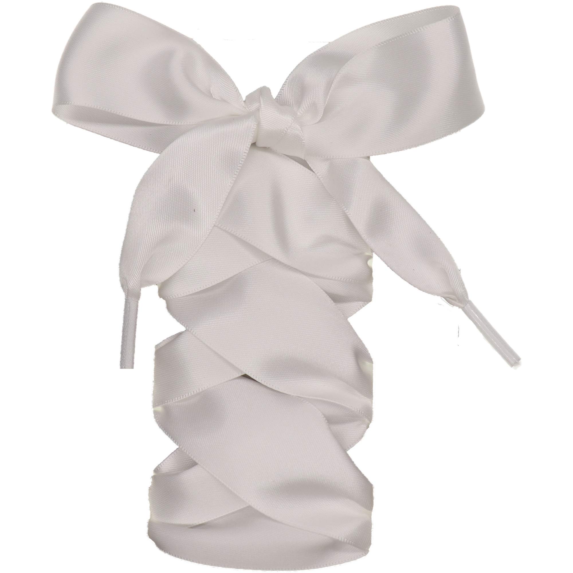 COOL LACE Satin Ribbon Flat Shoelaces for Sneakers - 10 Colors 6 Sizes 32mm Wide Premium Replacement Laces - 1 Pair Pack