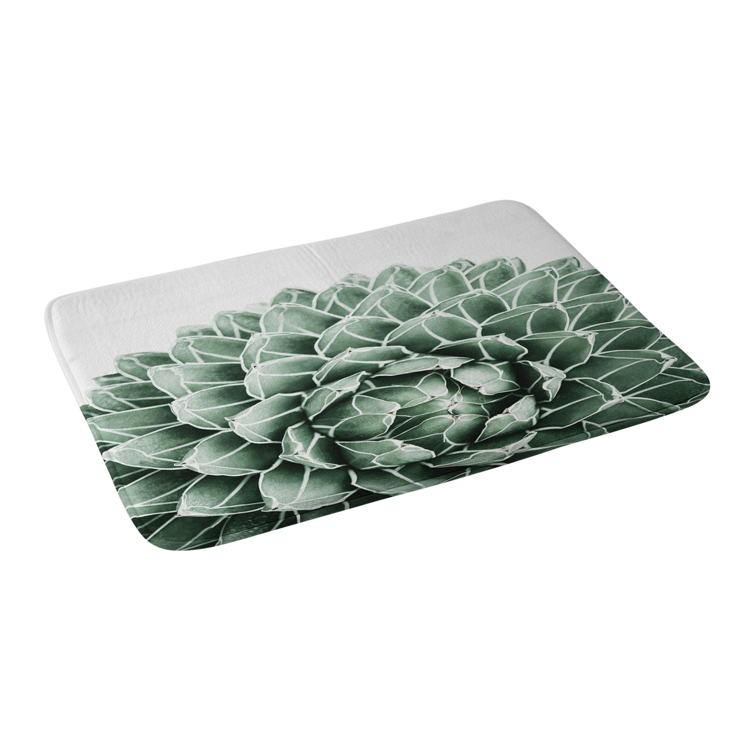 Society6 Gale Switzer Sukulent Splendour Banyo Paspası, 43 cm x 60 cm, Yeşil