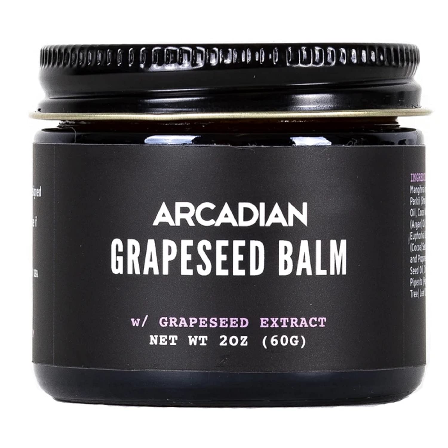 ArcadianGrapeseed Balm Natural Vegan Hand Salve and Beard Balm 2 Oz