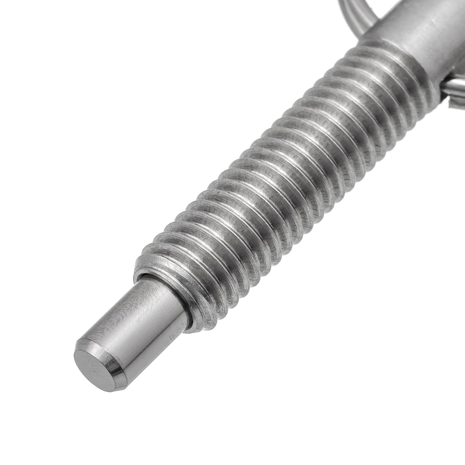 M8 x 27mm Thread 5mm Pin Diameter Indexing Spring Plunger Self Locking with Pull Ring - Stainless Steel Retractable Loaded Bolt Notch Keyring Threaded Index Accessories Mechanism Tool, 41802