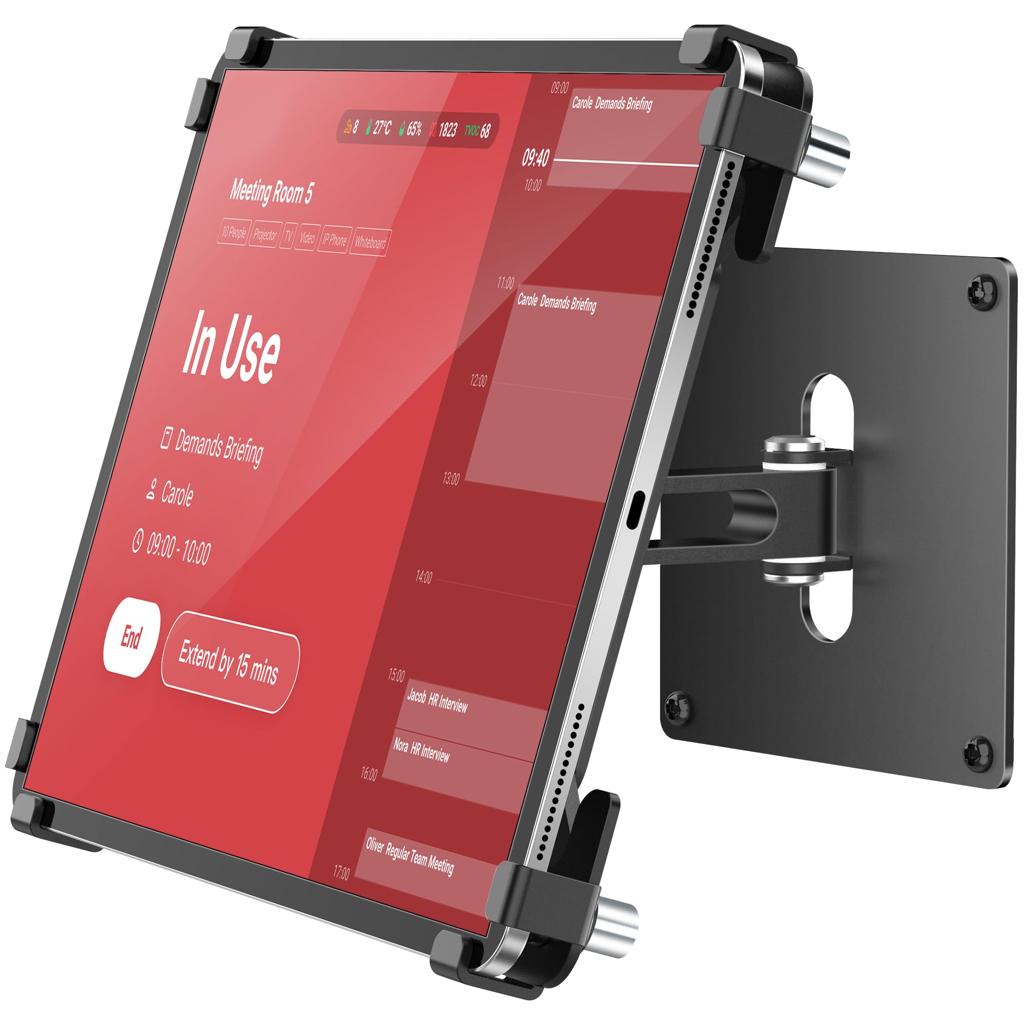 AboveTEK Soporte de pared universal para tablet, antirrobo, con carcasa con cerradura, para tabletas de 9,7 a 13 pulgadas, aluminio resistente, ideal para POS, soporte VESA giratorio e inclinable de