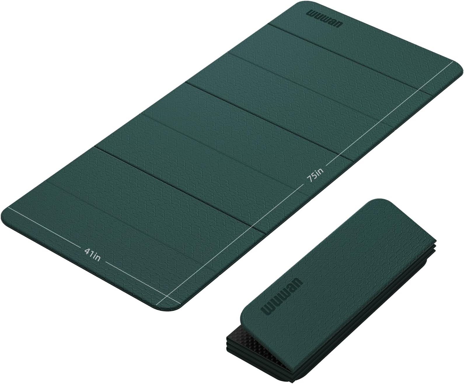 Foldable Yoga Mat Thick 10mm-WUWAN Extra Large Exercise mat, TPE Material, Non-Slip Fitness Folding Mats Easy to Carry For Home Workout Travel Pilates(74.8" x40",2/5")