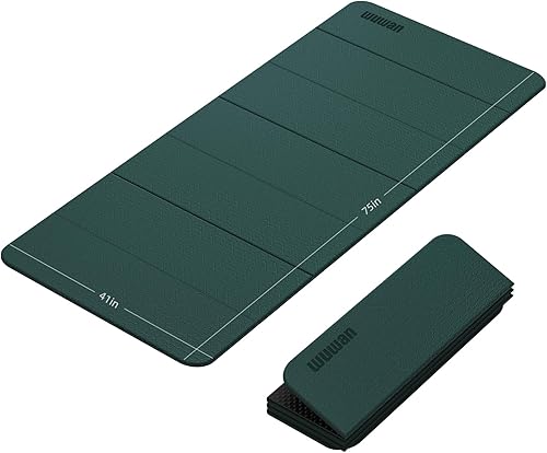 Miniatura 10 de Tapete de yoga plegable de 0.39 pulgadas de grosor, extra grande, material TPE, antideslizante, fácil de llevar, adecuado para entrenamiento en
