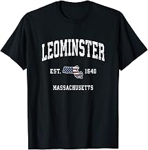 Leominster Massachusetts MA Vintage American Flag Sports Des Women Kids Men T-Shirt