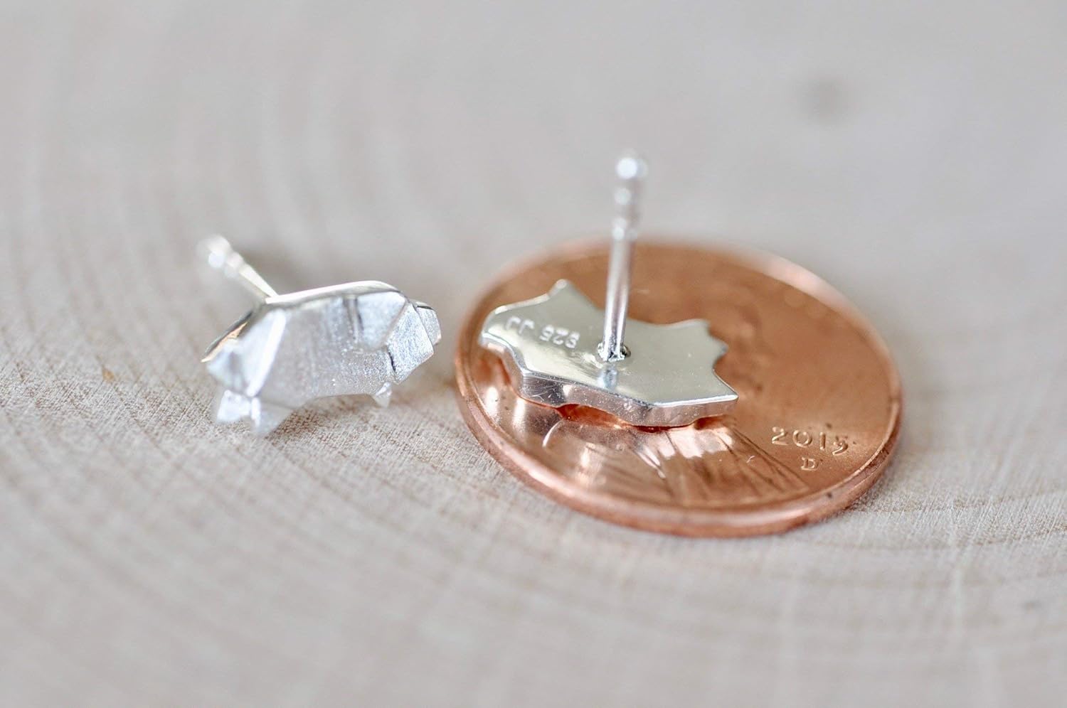 Origami Pig Earrings in Sterling Silver 925, Jamber Jewels - Image 5
