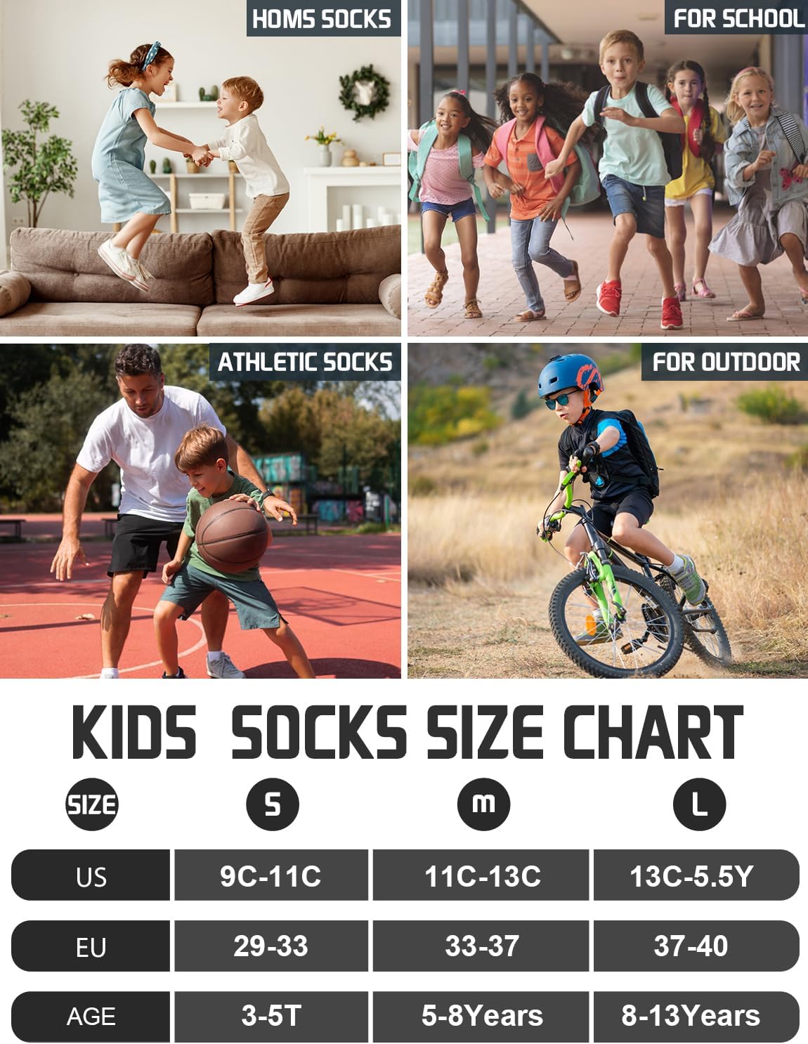 Rahhint Coolmax Compression Boys Youth Running Basketball Socks 4 Pairs Cushion Quarter Anti-Blister Athletic Socks - Image 5