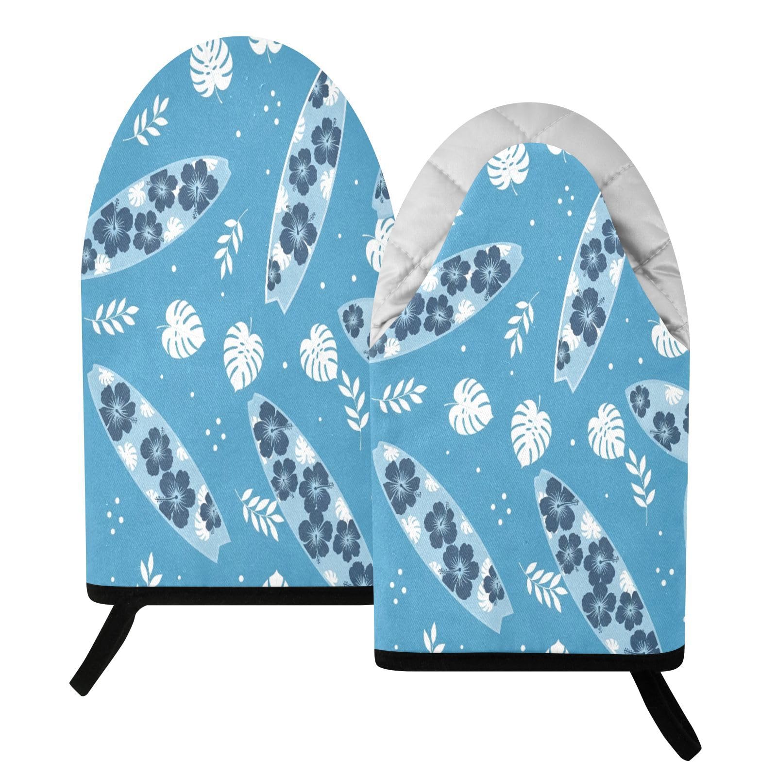 BURSTDDY Surfboards Oven Mitt,Heat Resistant Kitchen Mitts for Cooking
