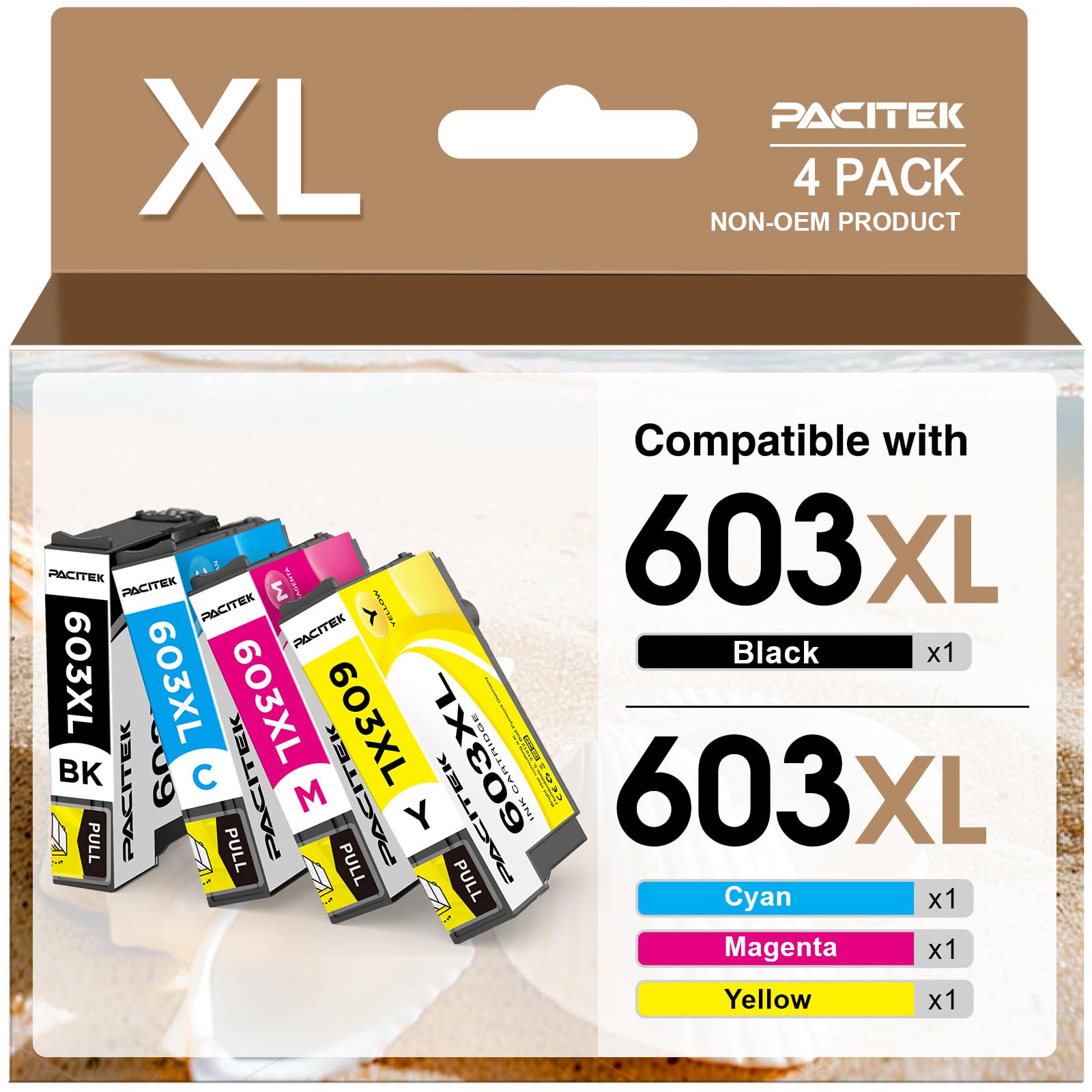 603XL Ink Cartridges Replacement for Epson 603 XL Ink for Use with Workforce WF-2830 WF-2830DWF WF2830 WF2850 WF2835, Epson Expression Home XP4100 XP2100 XP3100 XP4105 XP2105 (4 Pack)
