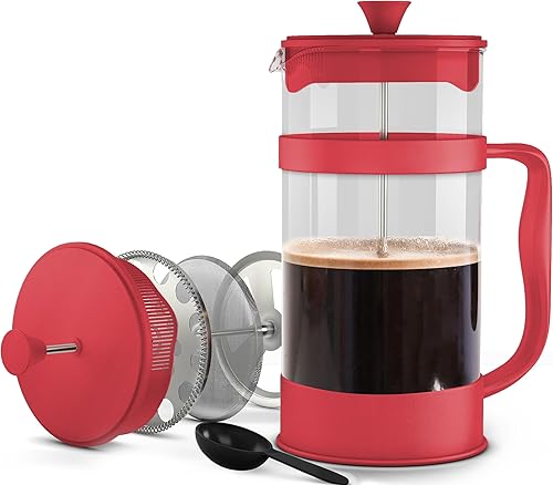Miniatura 8 de Utopia Kitchen French Press - Cafetera de café expreso y té con filtros triples, émbolo de acero inoxidable y vidrio de borosilicato resistente al