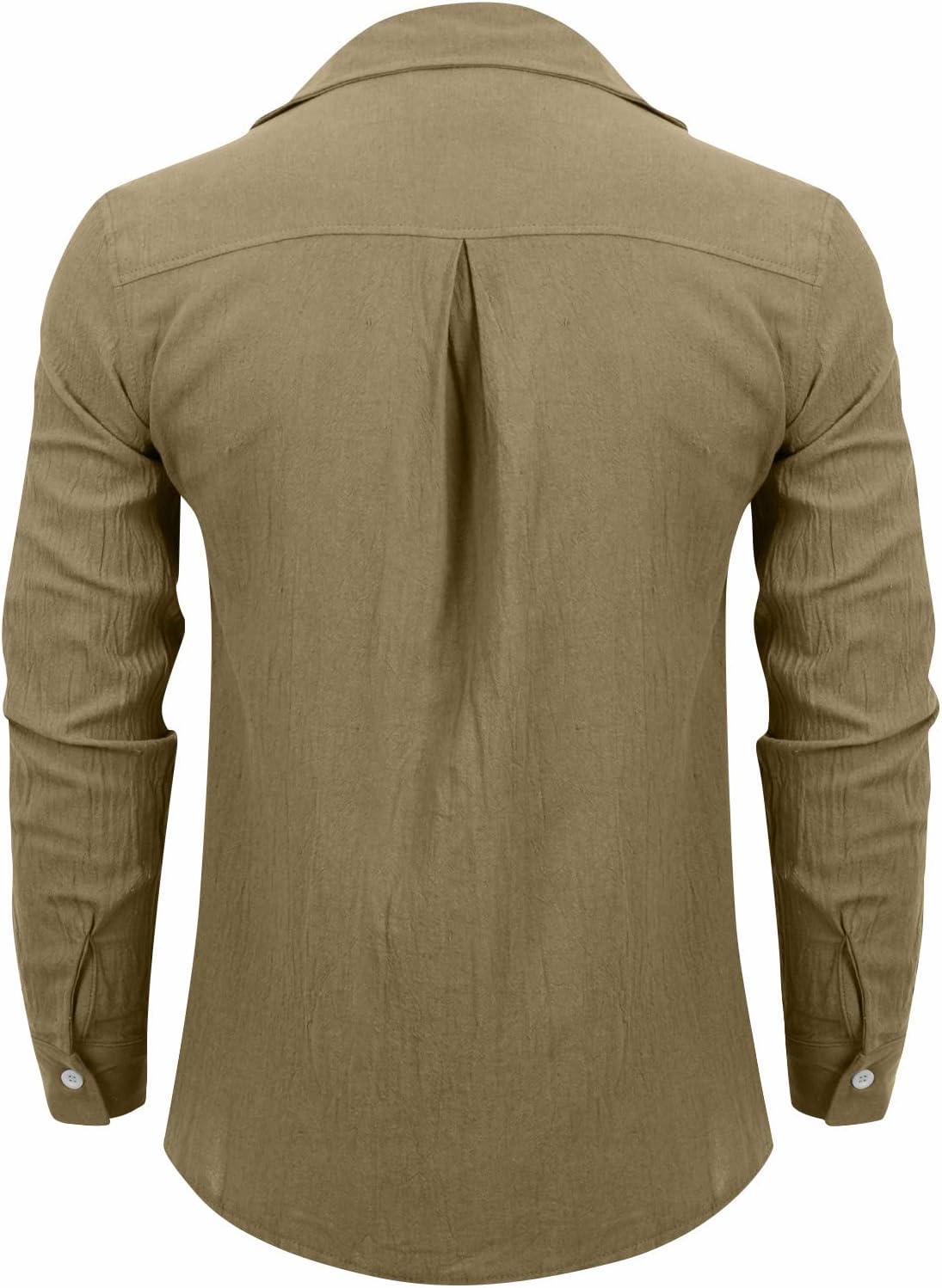 Ymosrh Men's Button Down Shirt Designer Spring Summer Casual Cotton Linen Solid Color Long Sleeve Shirts Loose