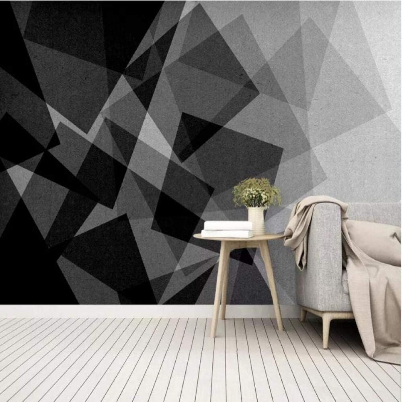Papel pintado premium de seda XLMING mural decorativo 3D abstracto blanco y negro 350x256 cm
