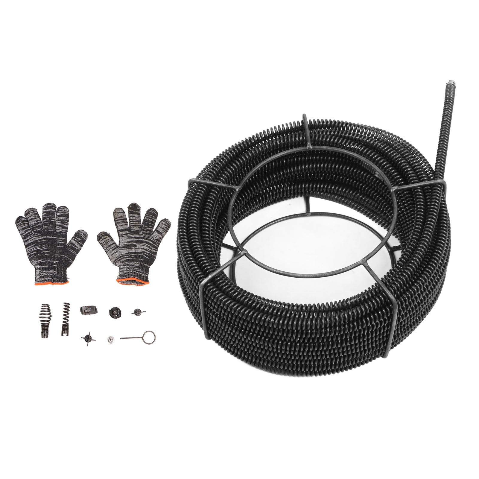 30m Steel Drain Cleaning Cable, Resistant for Sink, Bathtub, Shower, Sewer, 9.5mm Dredging Spring Auger