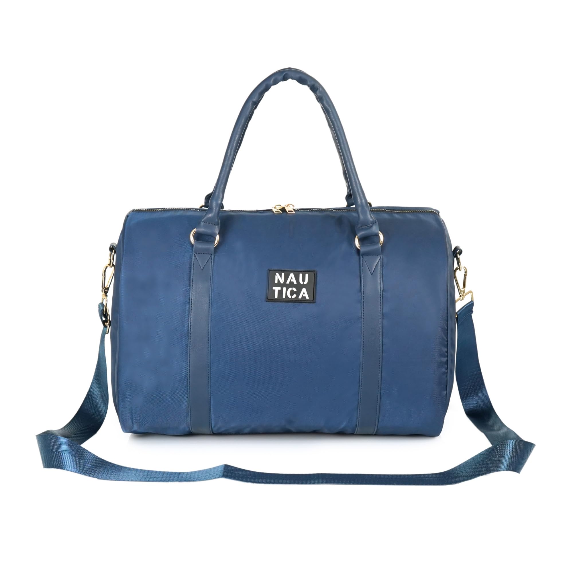 Unisex 26L Small Travel Duffel Bag | Micro Satin Polyester & PU Accents | Padded Construction, Detachable Strap, Lightweight Golden-Hardware | Gym & Weekend Bag for Men and Women-image-48