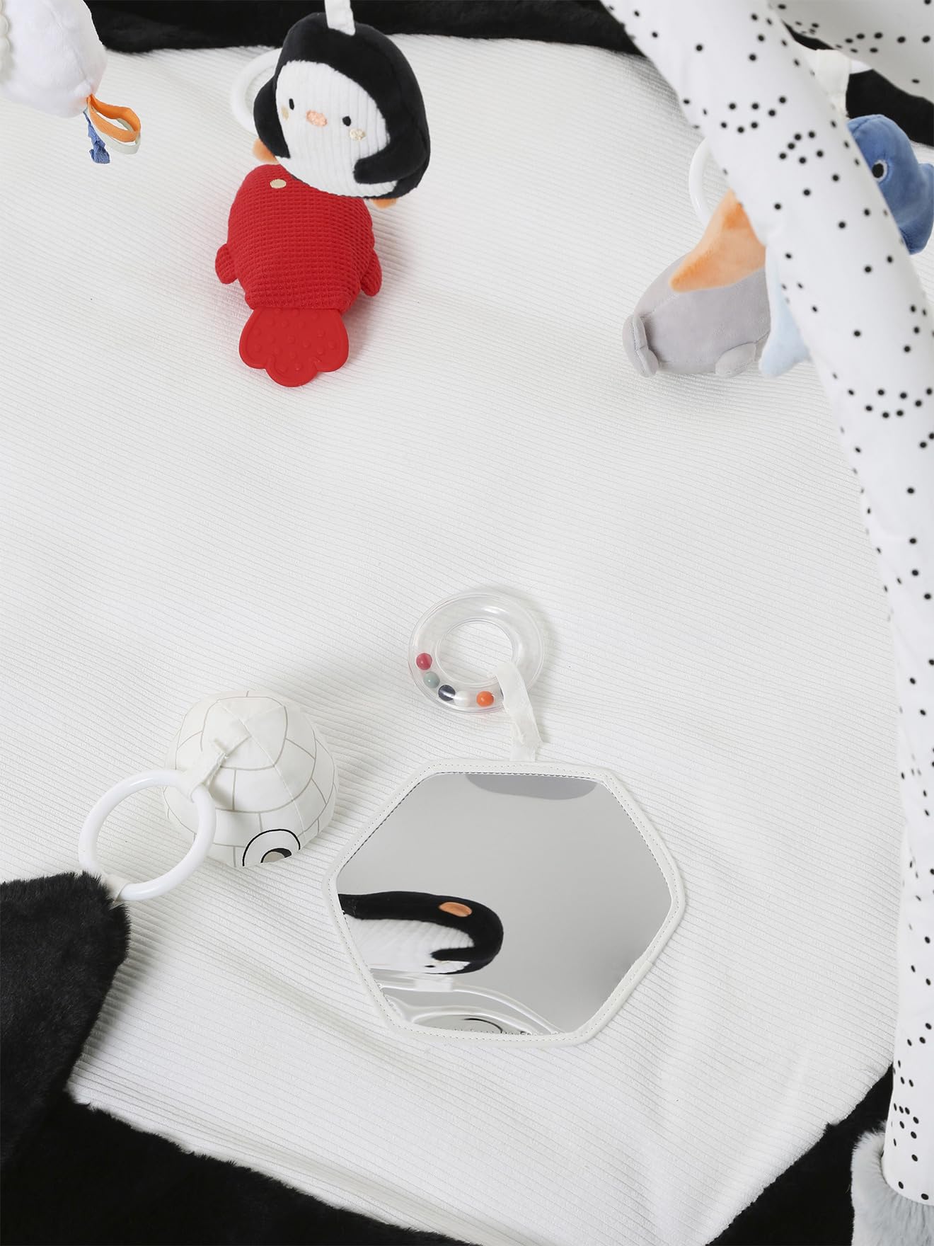 VERTBAUDET Activity-Decke mit Spielbogen GRÜNER WALD oder PINGUIN weiß