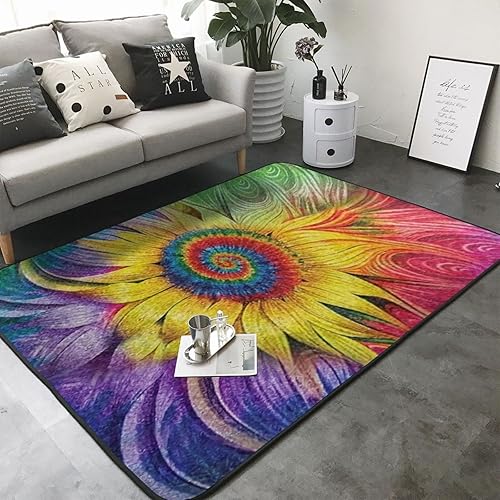 Miniatura 2 de Hippie - Alfombra de girasol para sala de estar, comedor, dormitorio, cocina, cuarto de bebé, tapete de yoga