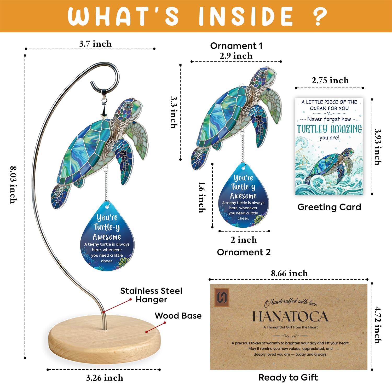 Sea Turtle Christmas Birthday Gifts for Women Men Grandkids - Stocking Stuffers for Teen - Inspirational Stuff Things - Beach Gifts for Mom, Grandma, Daughter, Friendship Presents - Turtle Desk Decor