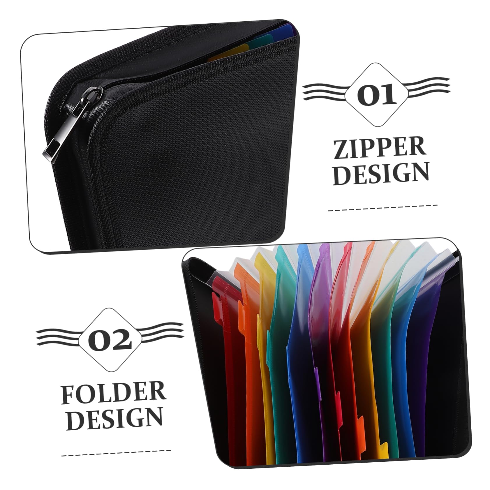 Artibetter Carpeta Para Organizar Documentos Carpeta Con Cierre De Cremallera Organizador De Recibos Para Cheques y Tickets Hogar Oficina