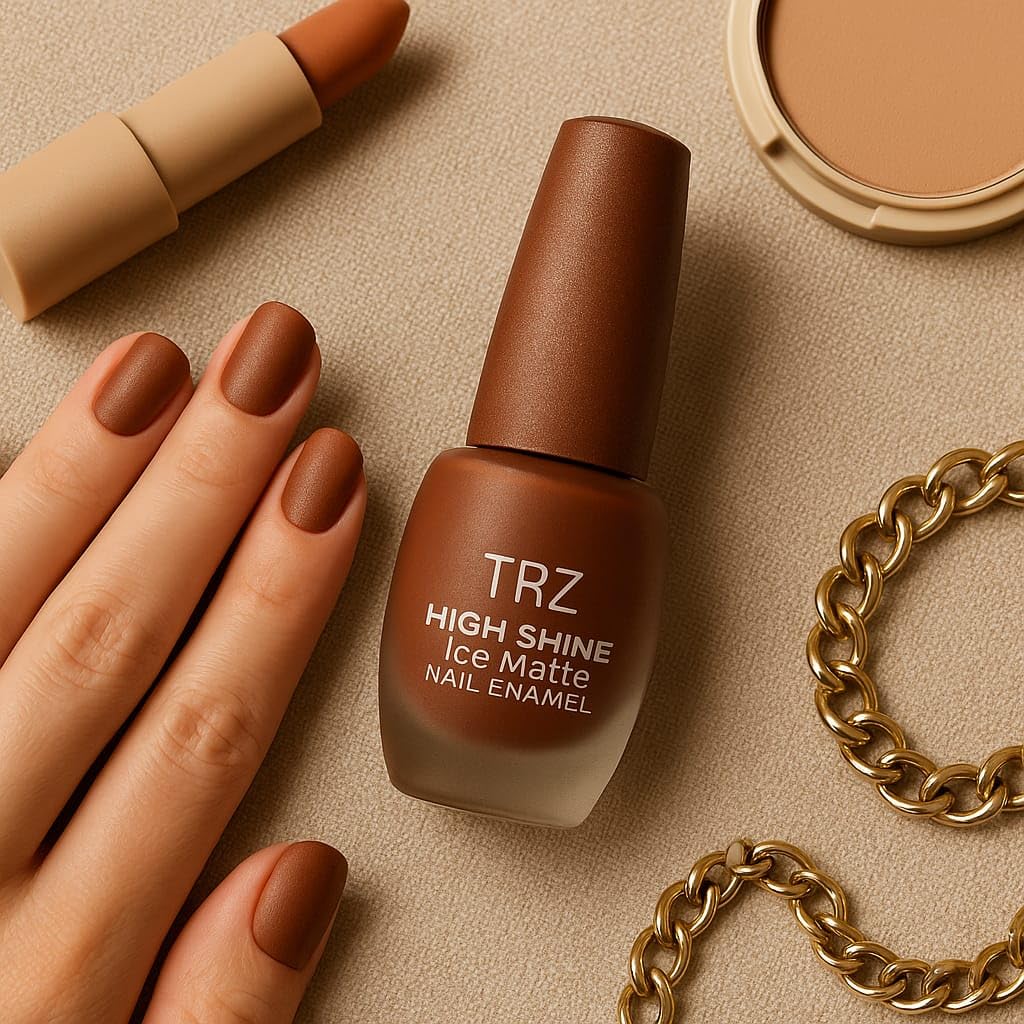 Chocolate Brown Ice Matte Nail Polish Paint For Women-image-38