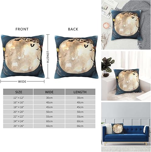 Miniatura 5 de YIPOCH Fundas de almohada de luna de murciélagos de 26 x 26 pulgadas, fundas de cojín decorativas para sofá, fundas de almohada para cojines de