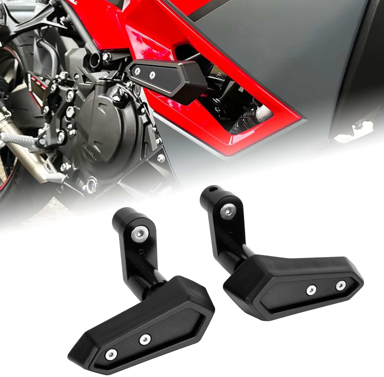 PSLER Ninja 500 Frame Slider - Engine Anti-Fall Protection Cover Impact Engine Drop Pad Motorcycle Crash Protector Body Sliders for Ninja500 Z500 SE 2024 2025,Black