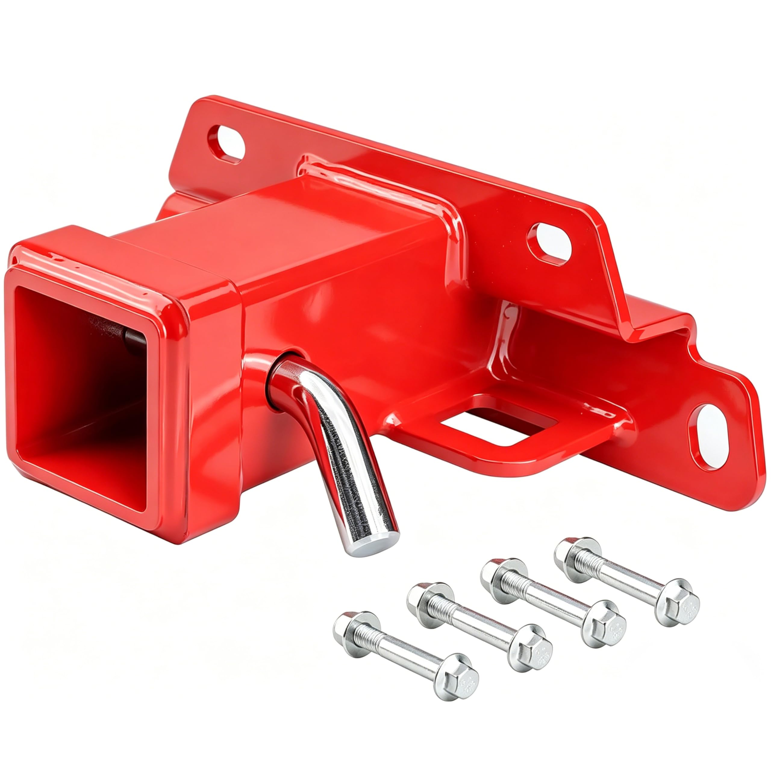 View 1 of 2'' Rear Hitch Receiver Compatible with Kawasaki Teryx KRX 1000 2020-2025, Red