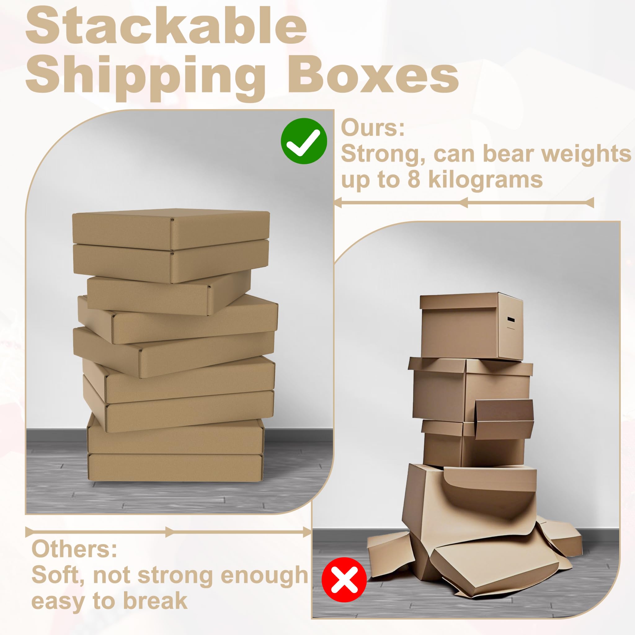 Froadp Versandkarton 32x22x5cm Maxibrief Karton für Versand 60 Stück | Faltbares Design, Schneller Aufbau ohne Werkzeug, Ideal für Kleine Waren, Geschenke und Platzsparende Lagerung