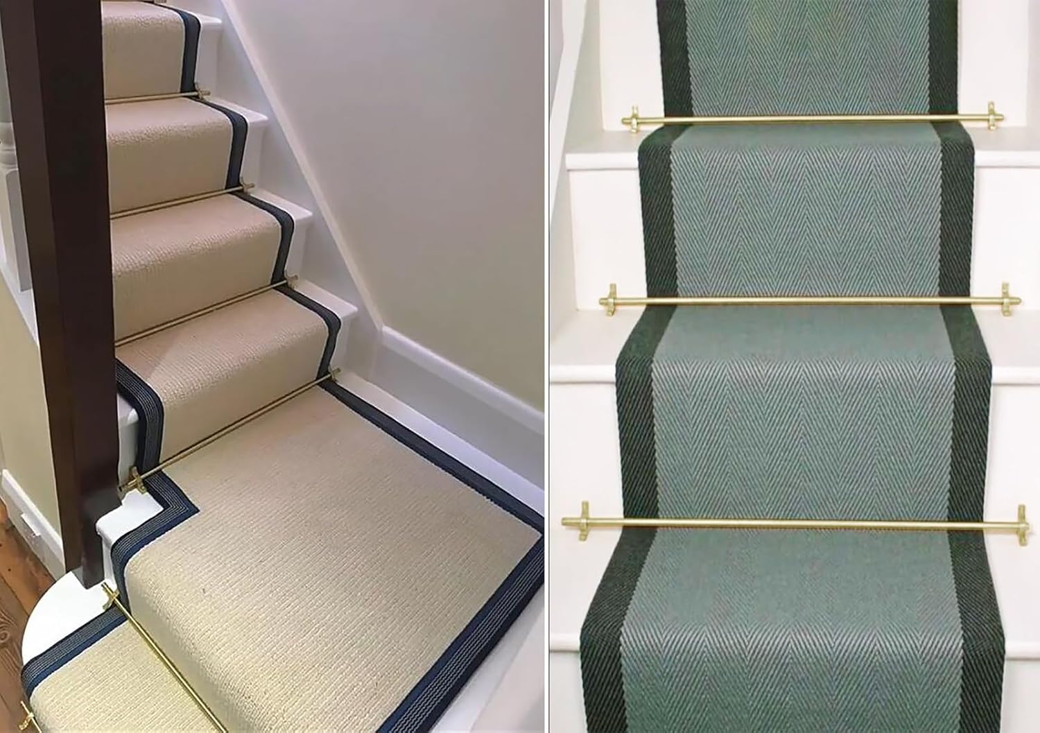 Decorative Stair Rods for Carpet Runners, Bright Gold Brass Stair Carpet Rods, Stair Runner Rods for Home Office, Long 70/80/ 90/100 Cm(L100cm(39 3/8"))