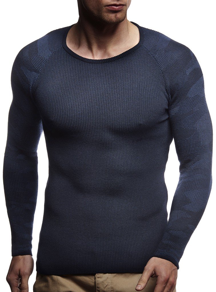 Leif Nelson Strickpullover Herren Rundhals - Dünner Männer Strick Pullover für Winter & Sommer - Coole Crewneck Männer Pullover mit Rundkragen