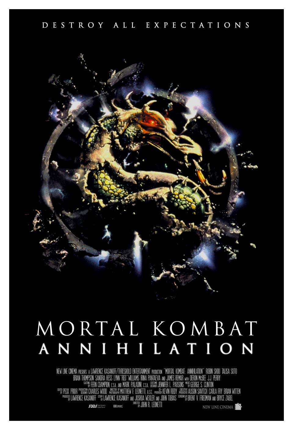 MORTAL KOMBAT ANNIHILATION MOVIE POSTER 1 Sided ORIGINAL FINAL ROLLED 27x41