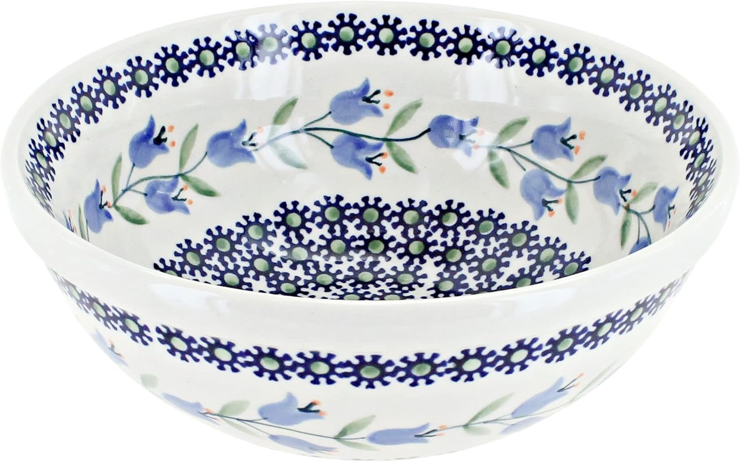 Blue Rose Polish Pottery - Blue Tulip Cereal/Soup Bowl - 6.5" Diameter - Great Bowl for Everyday Dinnerware, Casual Dinnerware, or Formal Dining
