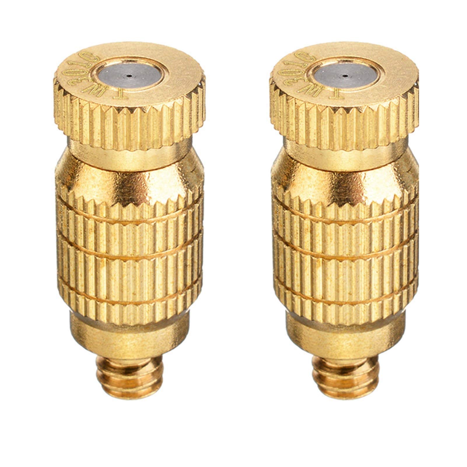 SOHNVWTGD 200pcs Misting Nozzle Kit for Cooling System Brass High Pressure Mister Nozzles 3/16" Threaded, Garden Water Mister, Fog Nozzles, Antidrip Fogging Spray Head (Size : 0.1mm)