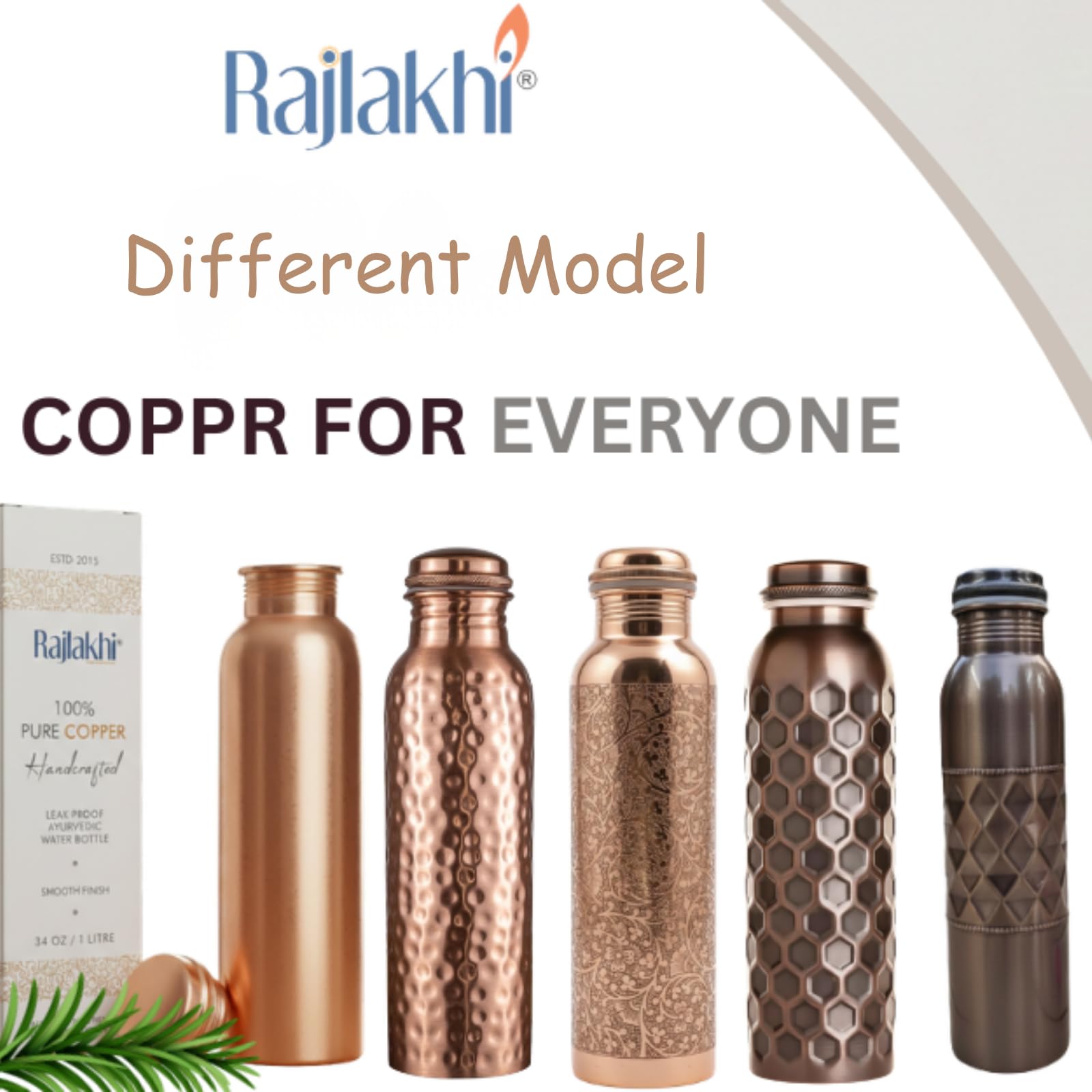Pure Copper Water Bottle - 1L Ayurvedic Bottle -4 Pure Copper Water Bottle - 1L Ayurvedic Bottle -4