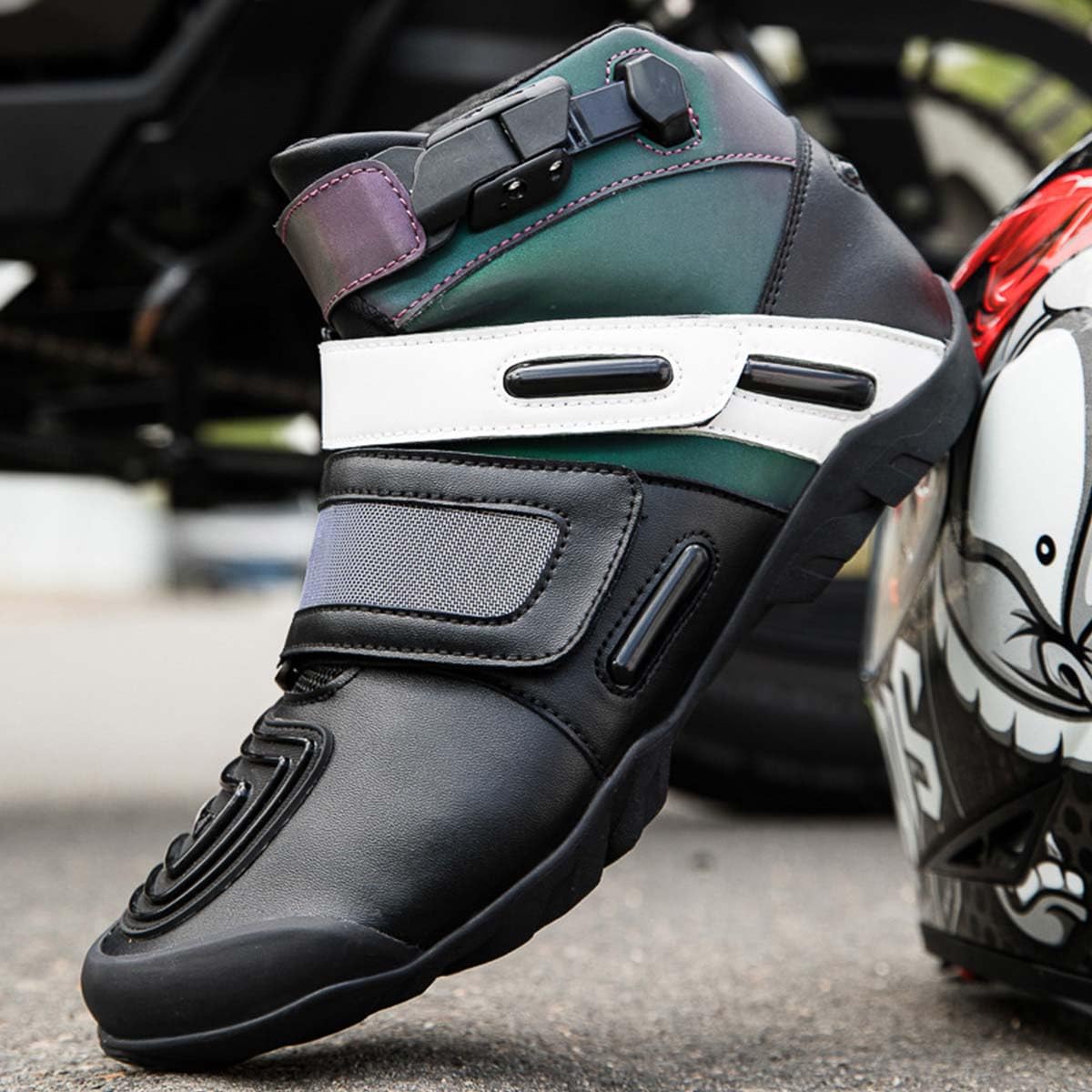 Bottes de Moto Chaussures Moto pour Homme Femme