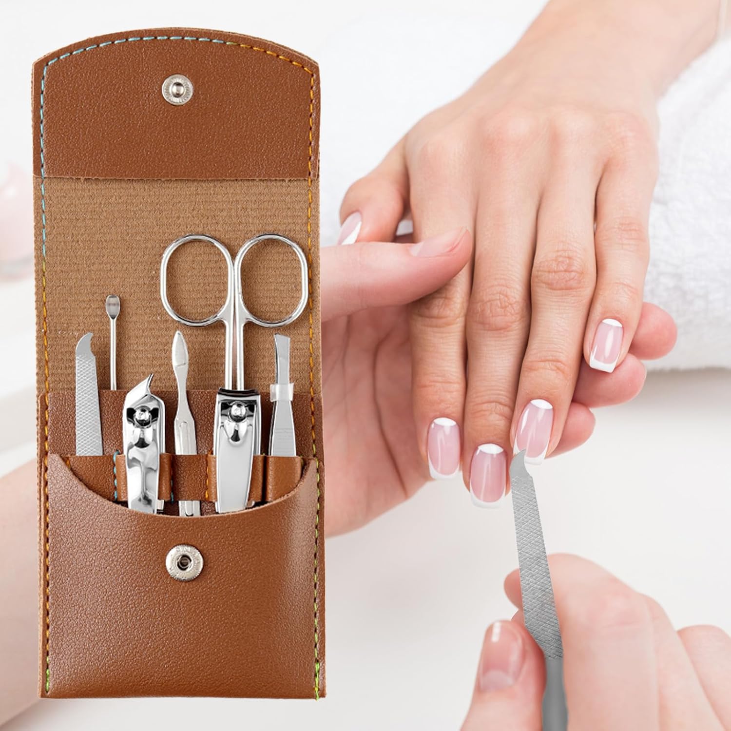 7 Piece Nail Clipper Set- Nails Care Kit for Men and Women Stainless Steel Nail Grooming Tools with