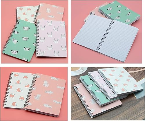 Miniatura 7 de Yansanido - Cuaderno de espiral, a rayas, de 80 hojas, color blanco, papel A5, 8.26 x 5.9 pulgadas, cuaderno de hoja blanca para estudiantes,