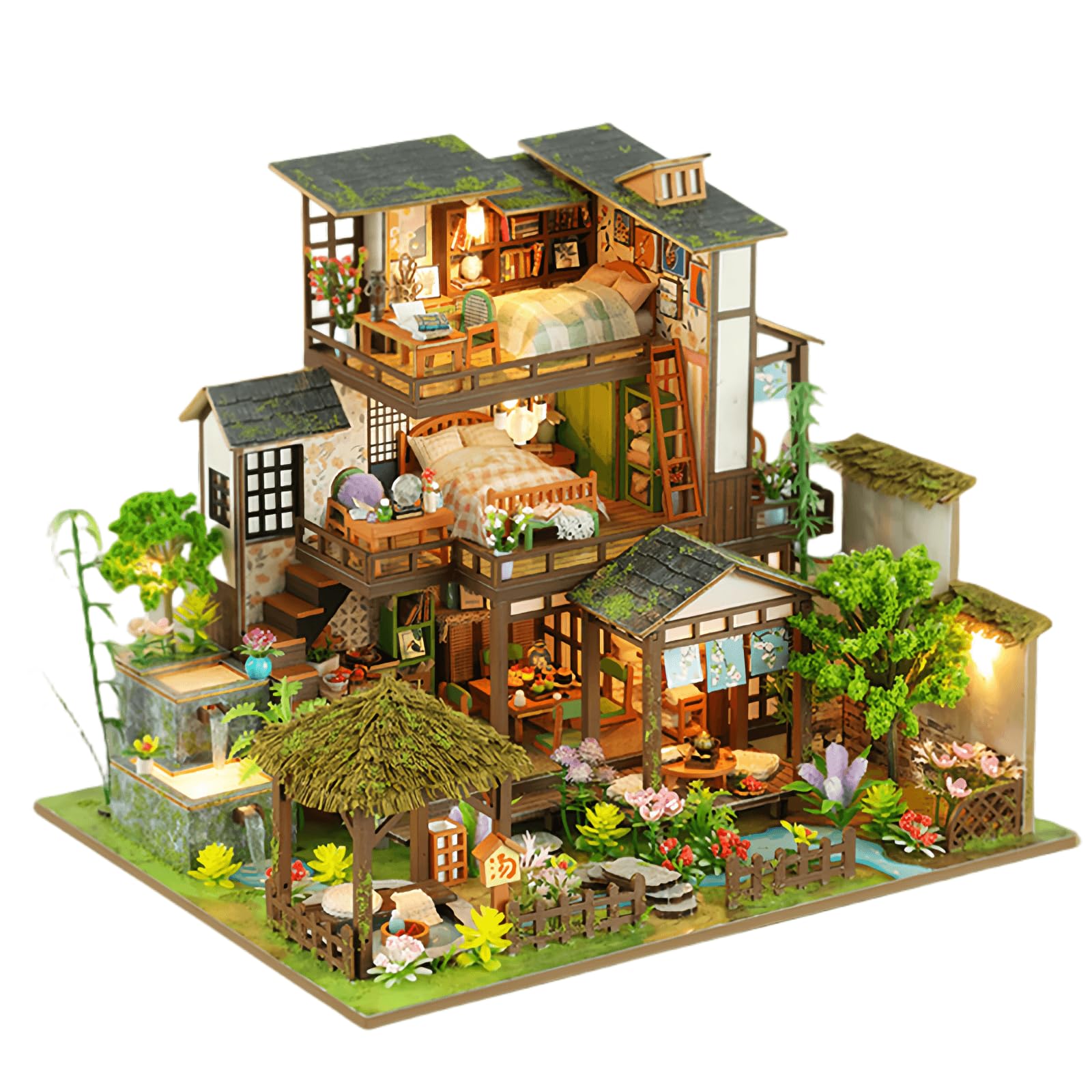 Amazon | DIY和風コテージロフトヴィラ中式ドールハウス 3D 組立モデル 