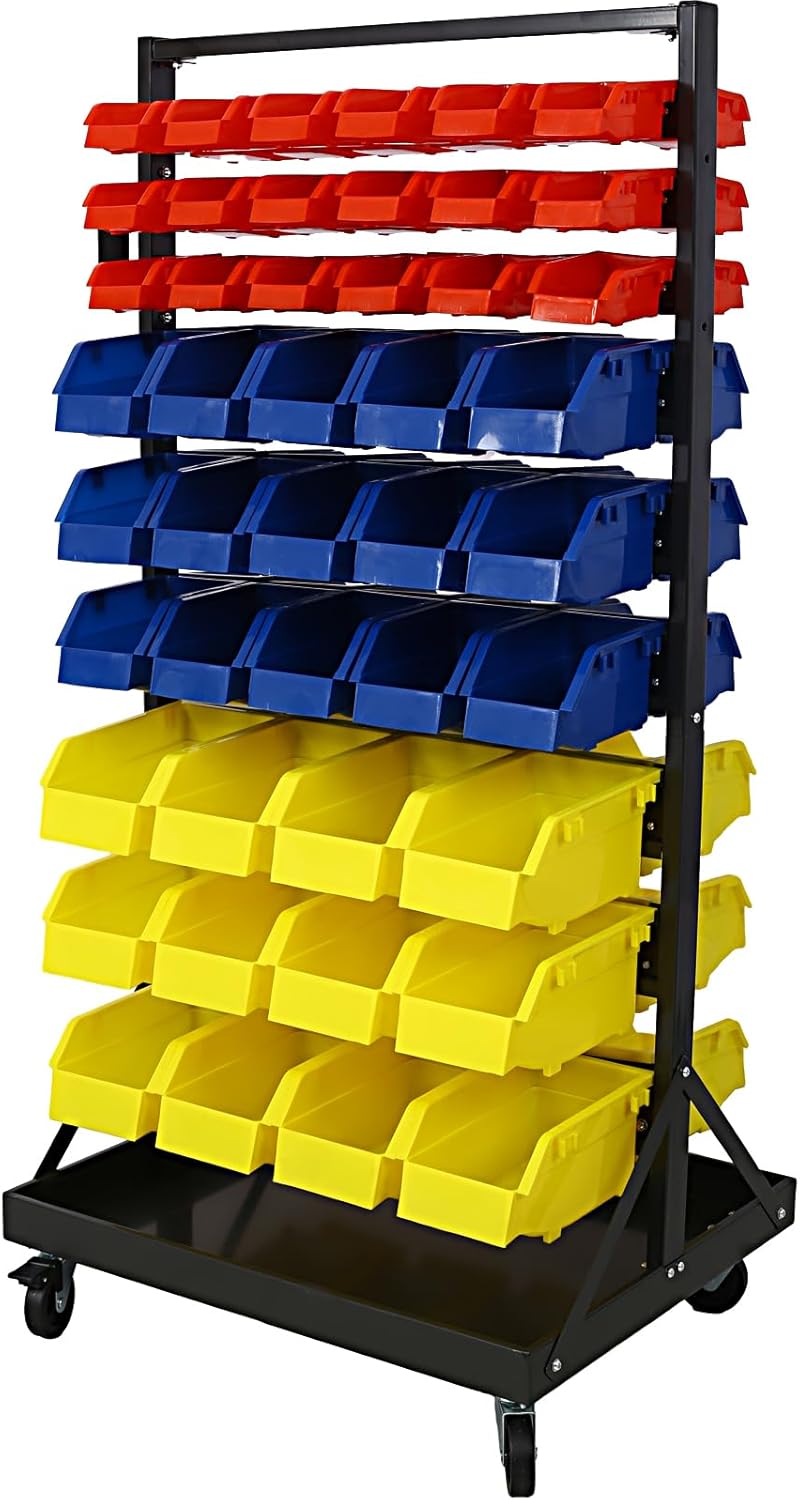 Amazon.com: 9-Tier Double-Sided Movable Parts Tool Storage Rack with 90 ...