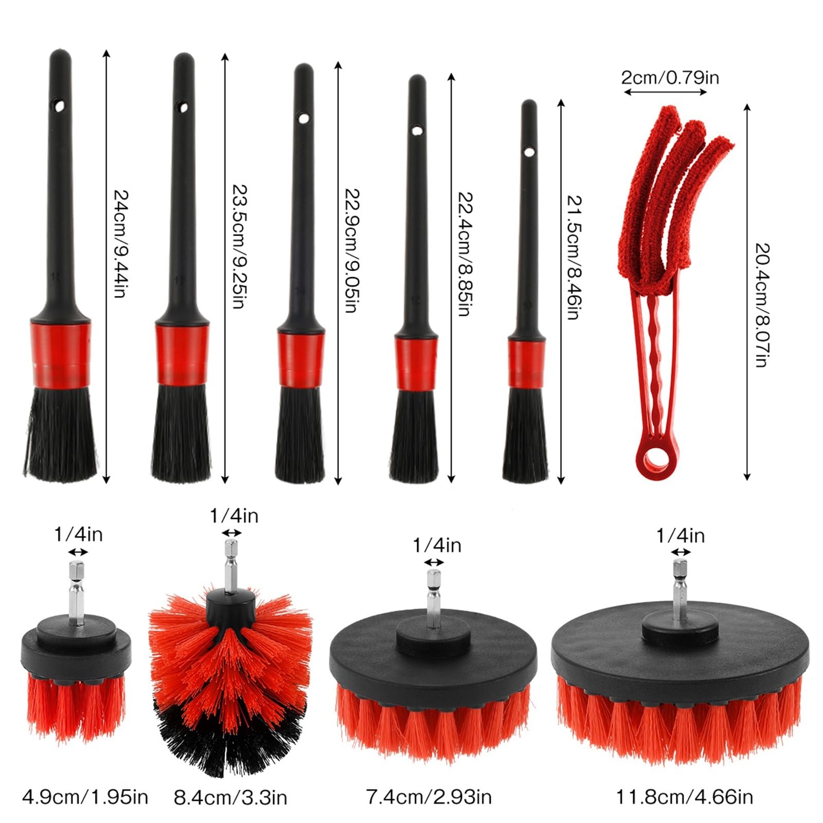 16-teiliges Auto-Detailing-Pinsel-Set, Autowasch-Reinigungsbürsten, Auto-Detailing-Pinsel-Set für Autositz-Reinigung, Auto-Motor-Detaillierungs-Kit
