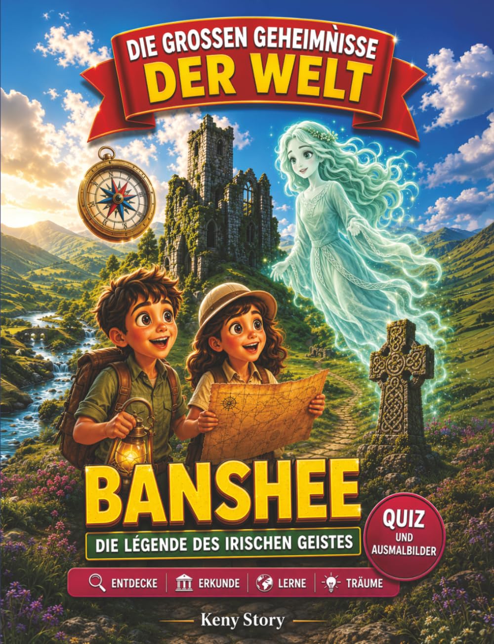 Banshee: Die wahre Geschichte hinter dem Geheimnis: Irische Legenden, Geisterwelt, Bean Sí, Seelenhüterin, keltische Folklore, irische Kultur, Quiz und Ausmalbilder für Kinder