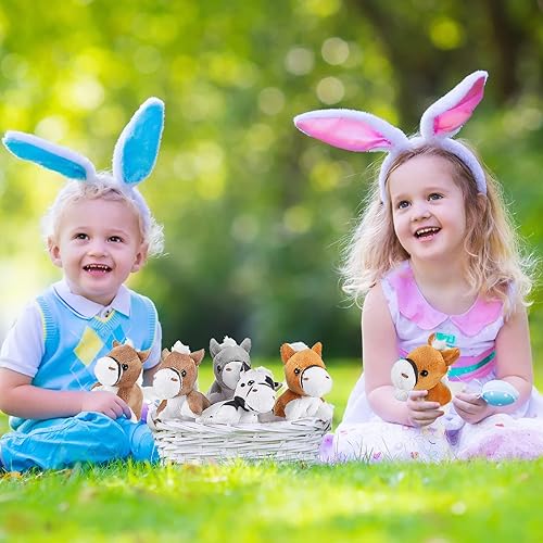 Miniatura 6 de Hungdao 36 piezas de animales de peluche de caballo a granel de 3.15 pulgadas, recuerdos de fiesta de caballos de ganado realistas, animales de