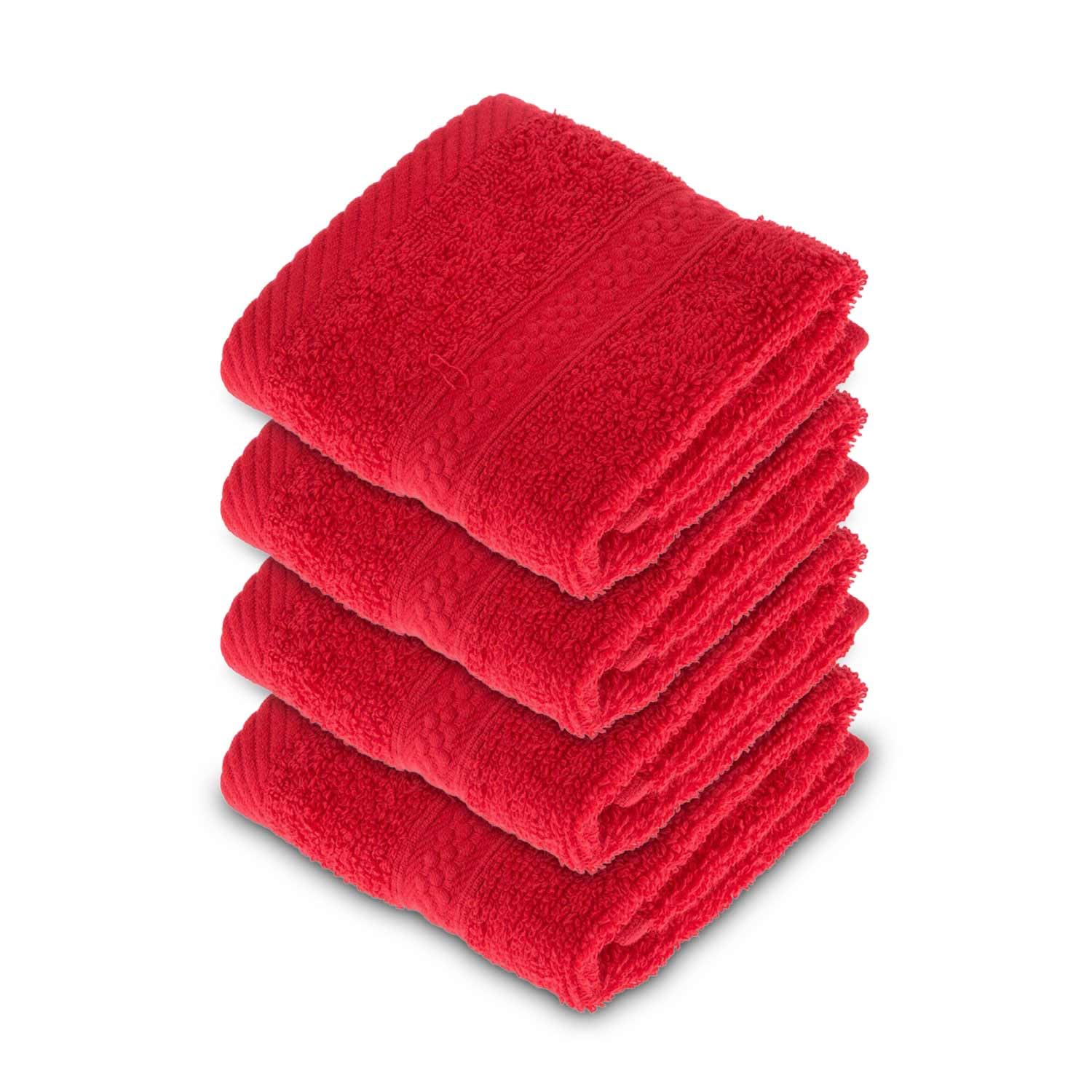 HOMESCAPES Light Blue Turkish Cotton Set of 4 Face Cloths Flannel Super Soft Thick & Absorbent 500 GSM Towel Heavy Weight for everyday Luxury — view 83