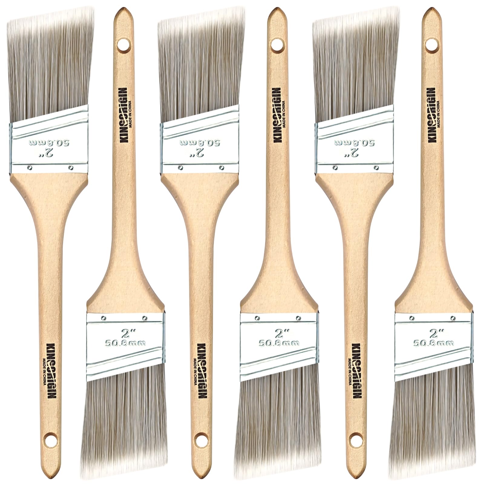 King Origin 2-Inch Angled Paint Brushes (6-Pack)